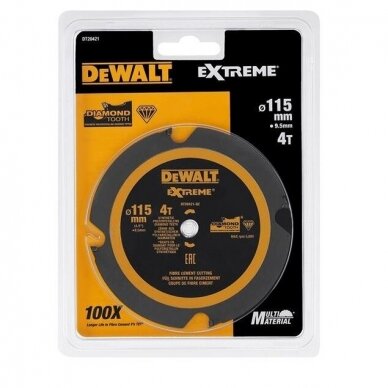 Deimantinis pjovimo diskas DeWalt DT20421; 115x9,5 mm; Z4
