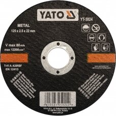 Diskas metalo pjovimui  d-125x2.5x22 mm Yato YT-5924