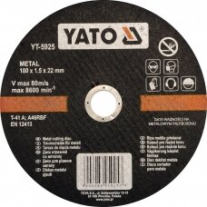 Diskas metalo pjovimui d-180x1.5x22 mm Yato YT-5925