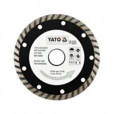 Diskas pjovimo deimantinis (šlapiam-sausam pjovimui) TURBO  d-125x2.6x22.2mm Yato YT-6023