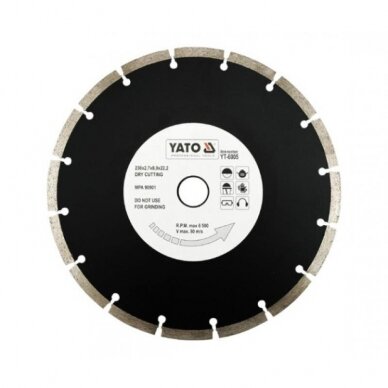 Diskas pjovovimo deimantinis (sausam pjovimui) d-230mm Yato YT-6005