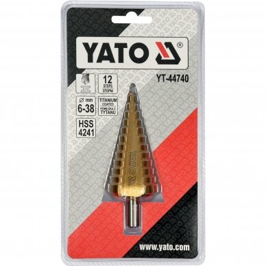 Pakopinis grąžtas Yato YT-44740; 6-38 mm 1