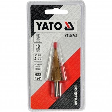 Pakopinis grąžtas Yato YT-44741; 4-22 mm 1