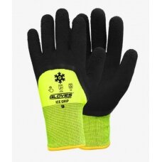 Pirštinės, vinilo puta, Ice Grip, žieminės, juoda/geltona 10, Gloves Pro®