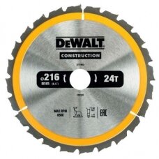 Pjovimo diskas medienai DeWalt DT1952; 216x30 mm; 24T; DT1952