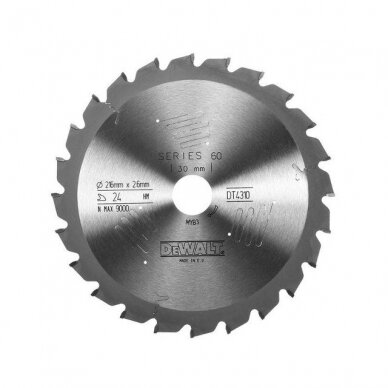 Pjovimo diskas medienai DeWalt; 216x2,6x30,0 mm; Z24; -5°; DT4310