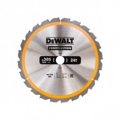 Pjovimo diskas medienai DeWalt 305x30 mm; 24T; DT1958