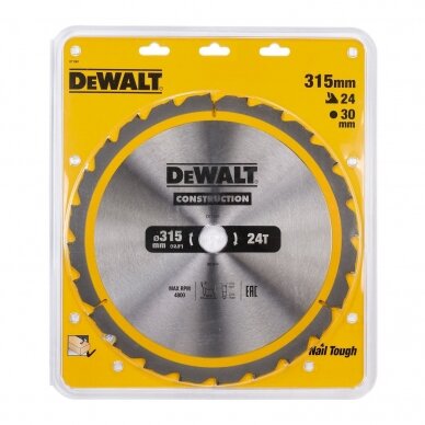 Pjovimo diskas medienai DeWalt 315x30 mm; 24T; 20°; DT1961