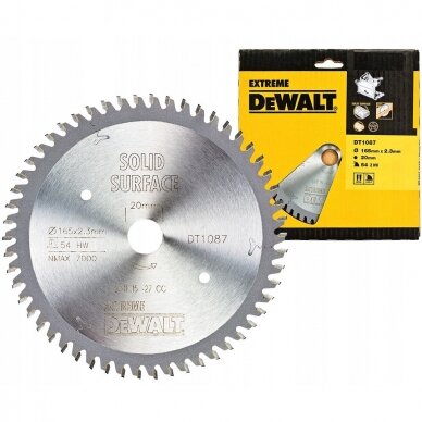 Pjovimo diskas medienai DeWalt DT1087-QZ; 165 mm