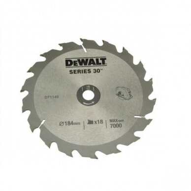 Pjovimo diskas medienai DeWalt DT1938; 184x16 mm; 18T; DT1938