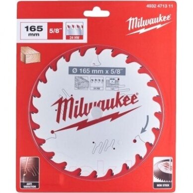 Pjovimo diskas medienai Milwaukee 4932471311; 165 mm