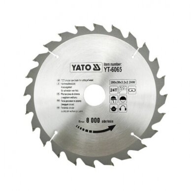 Pjūklas medžiui diskinis 200x30/2,2mm; 24dant. Yato YT-6065