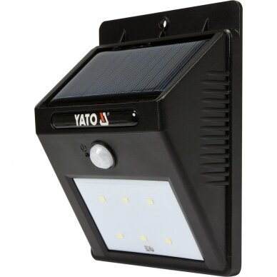 Sieninis šviestuvas su saulės baterija ir judesio davikliu 6 SMD LED Yato YT-81856